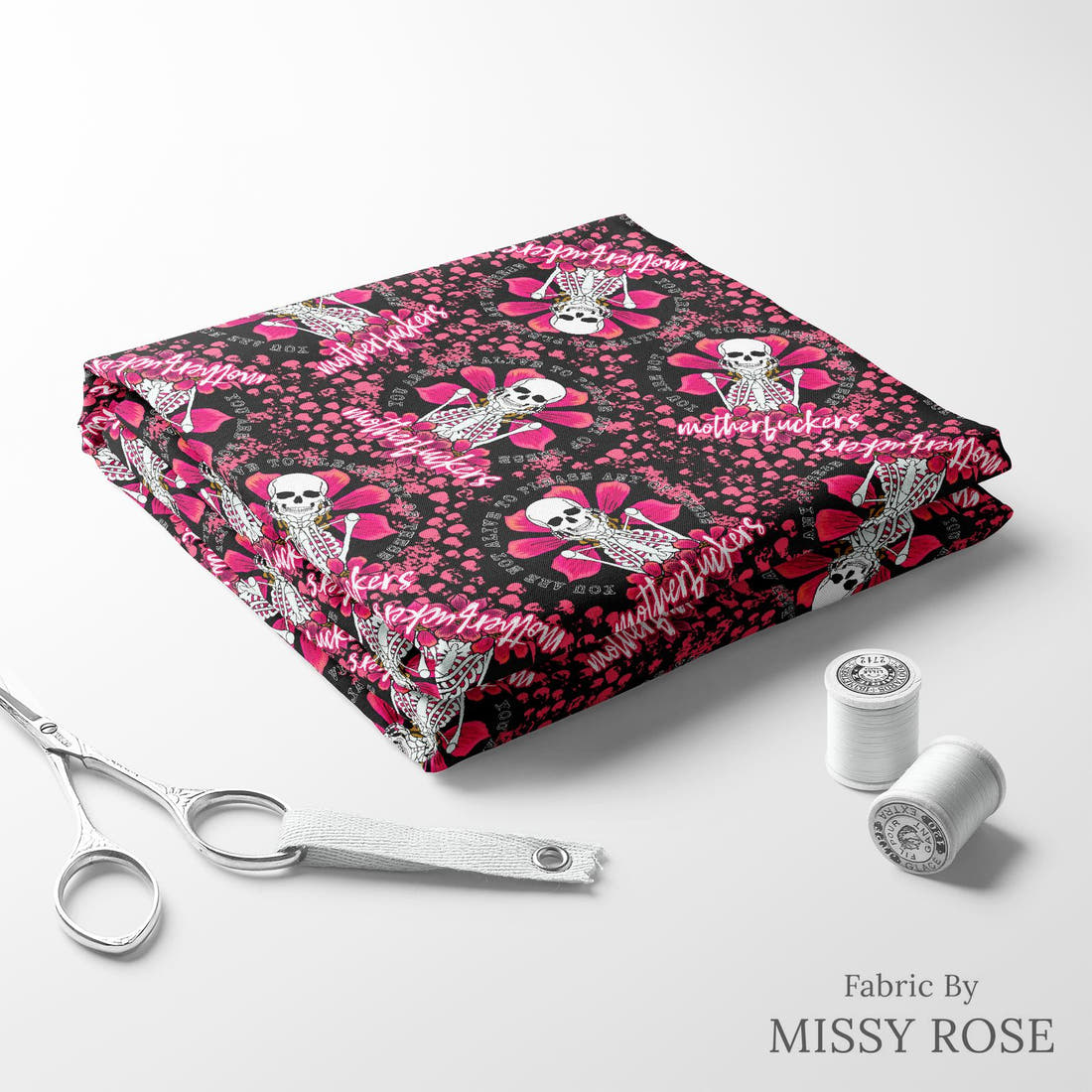 Profanity Fabric 291 folded fabric stack with matching thread - pre-order fabric Australia | Fabric by Missy Rose