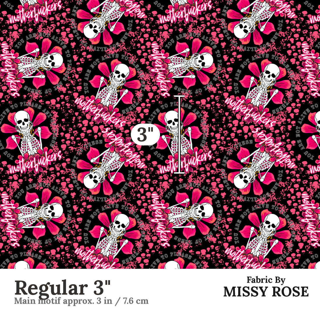 Profanity Fabric 291 Regular 3 inch print scale guide | Fabric by Missy Rose