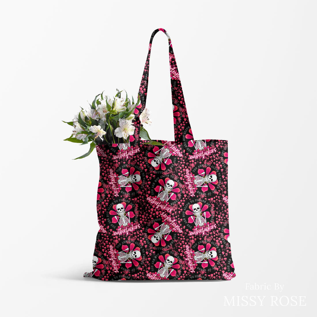 Profanity Fabric 291 made up as a tote bag - see how the print looks made up | Fabric by Missy Rose