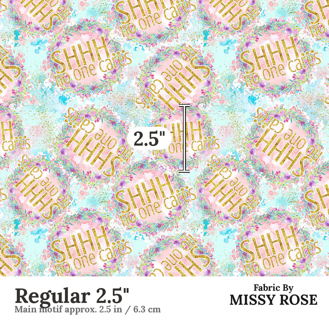 Profanity Fabric 292 Regular 2.5 inch print scale guide | Fabric by Missy Rose