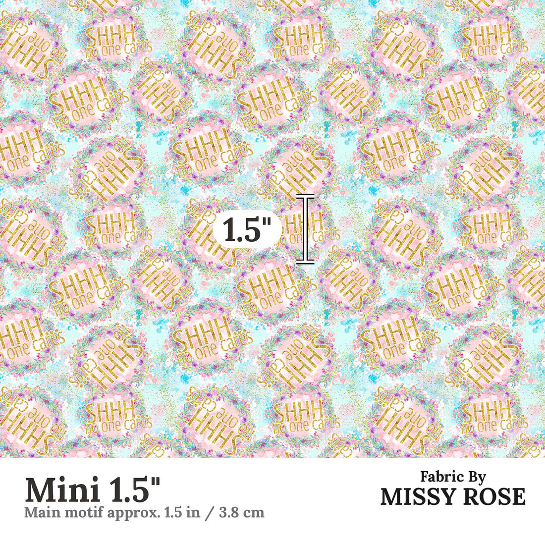 Profanity Fabric 292 Mini 1.5 inch print scale guide | Fabric by Missy Rose