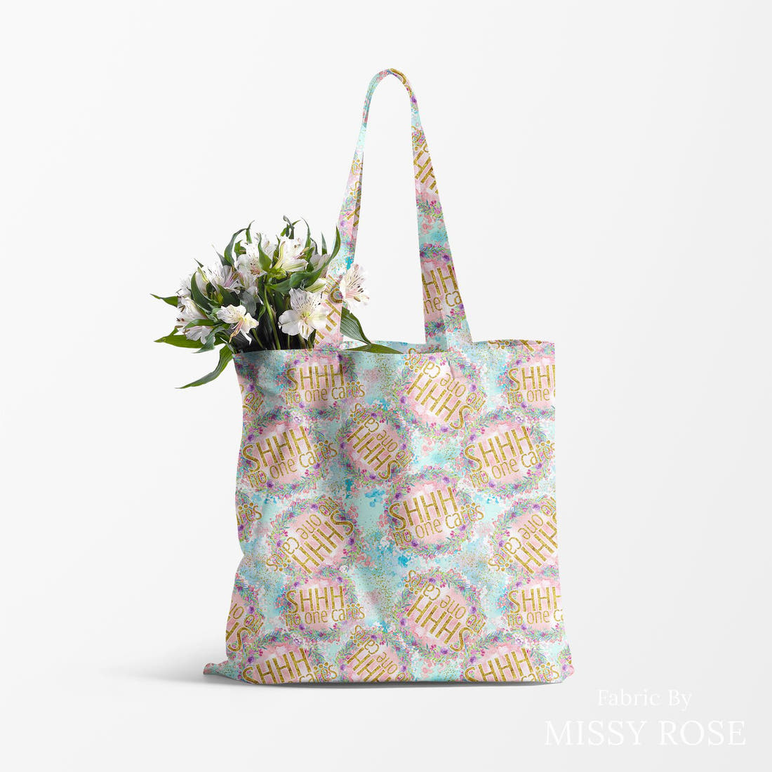 Profanity Fabric 292 made up as a tote bag - see how the print looks made up | Fabric by Missy Rose