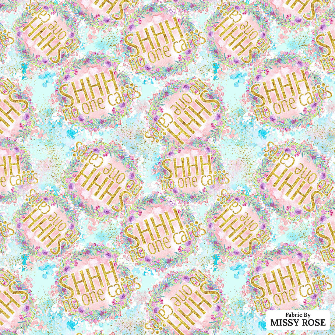 Profanity Fabric 292 - flat view of the print, zoom in for detail | Fabric by Missy Rose