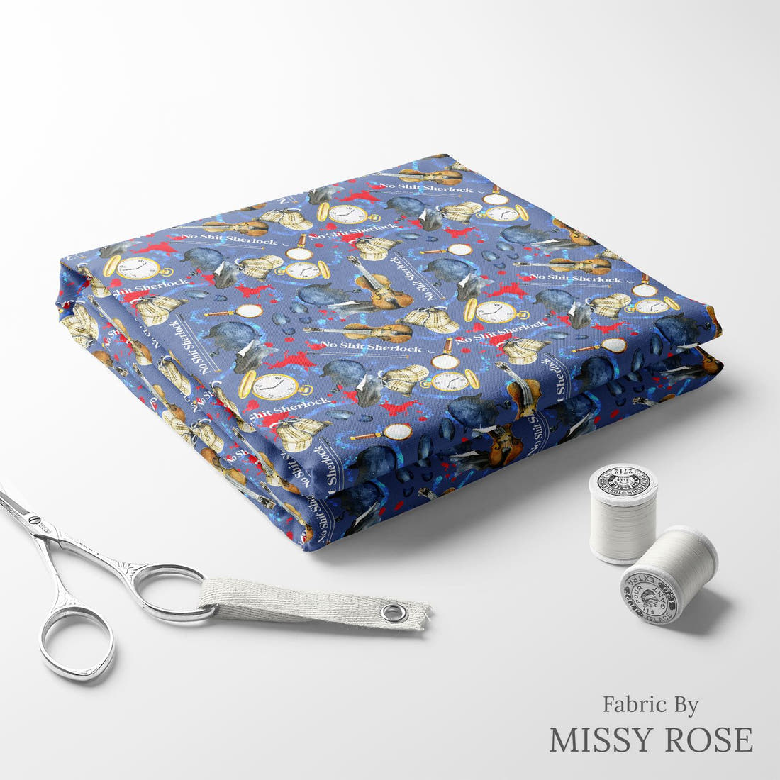 Profanity Fabric 293 folded fabric stack with matching thread - pre-order fabric Australia | Fabric by Missy Rose
