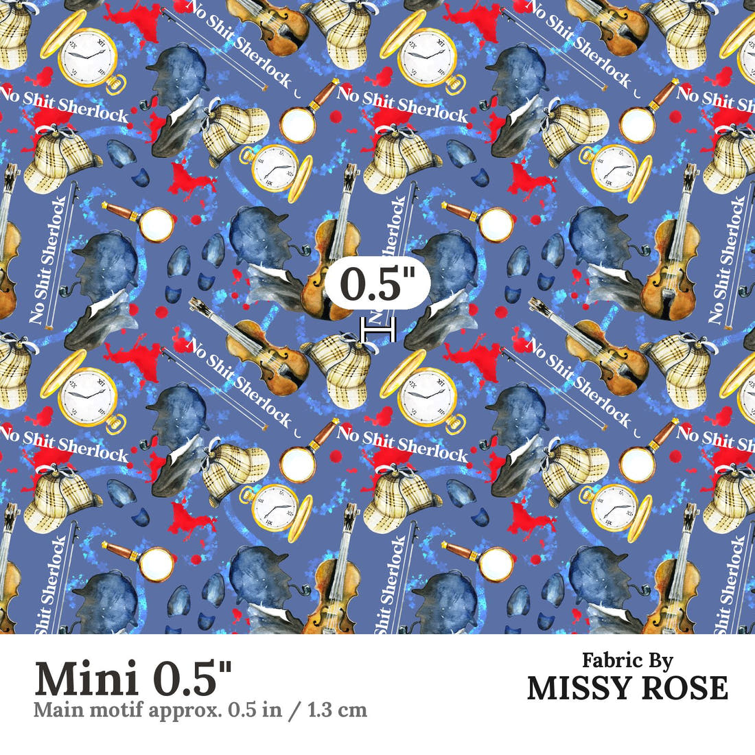 Profanity Fabric 293 Mini 0.5 inch print scale guide | Fabric by Missy Rose