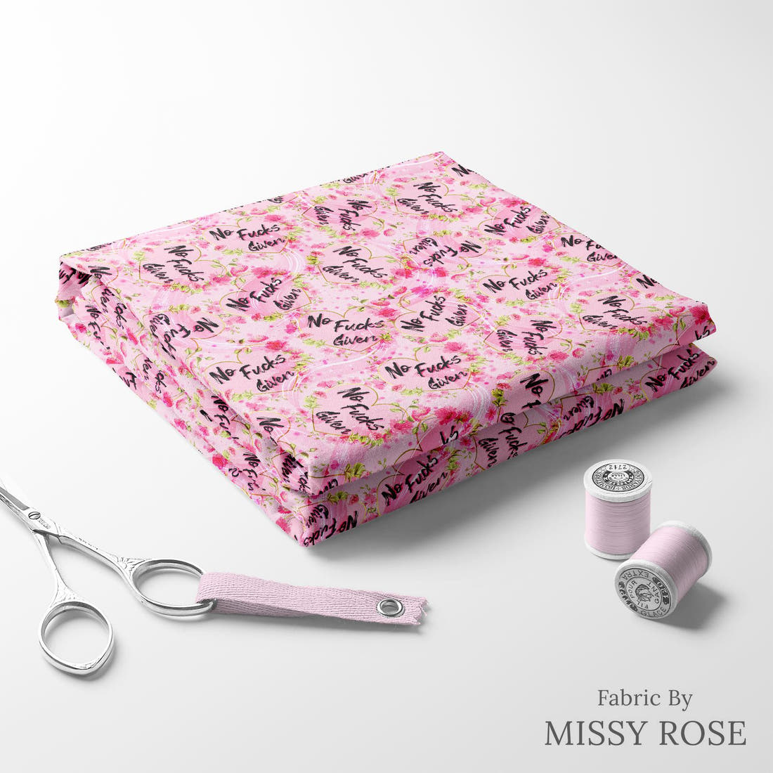 Profanity Fabric 294 folded fabric stack with matching thread - pre-order fabric Australia | Fabric by Missy Rose