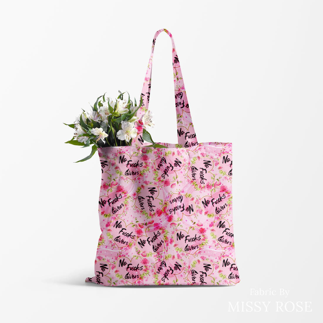 Profanity Fabric 294 made up as a tote bag - see how the print looks made up | Fabric by Missy Rose