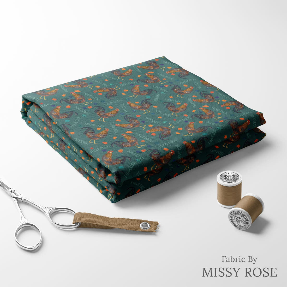 Profanity Fabric 296 folded fabric stack with matching thread - pre-order fabric Australia | Fabric by Missy Rose