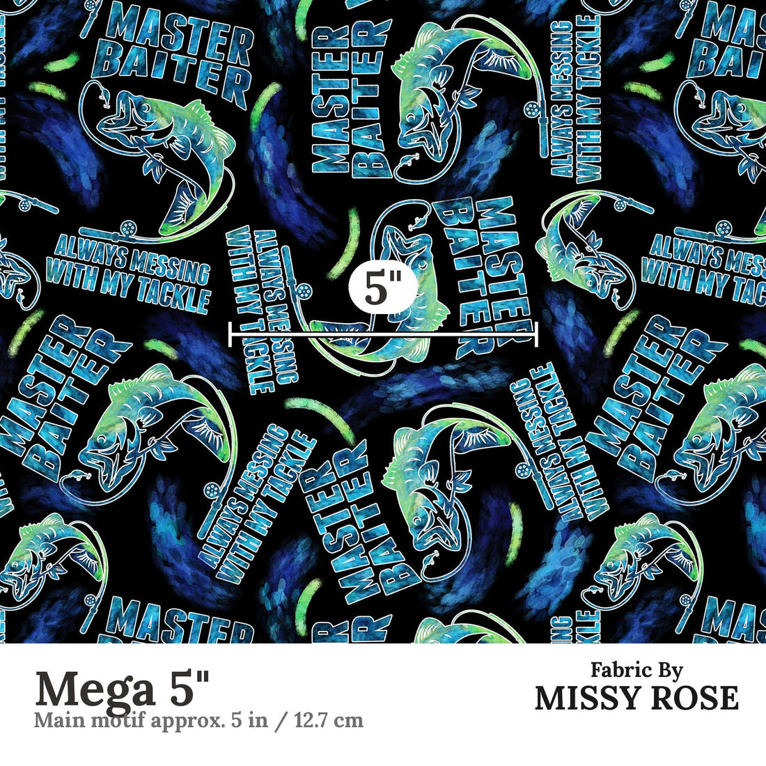 Profanity Fabric 297 Mega 5 inch print scale guide | Fabric by Missy Rose