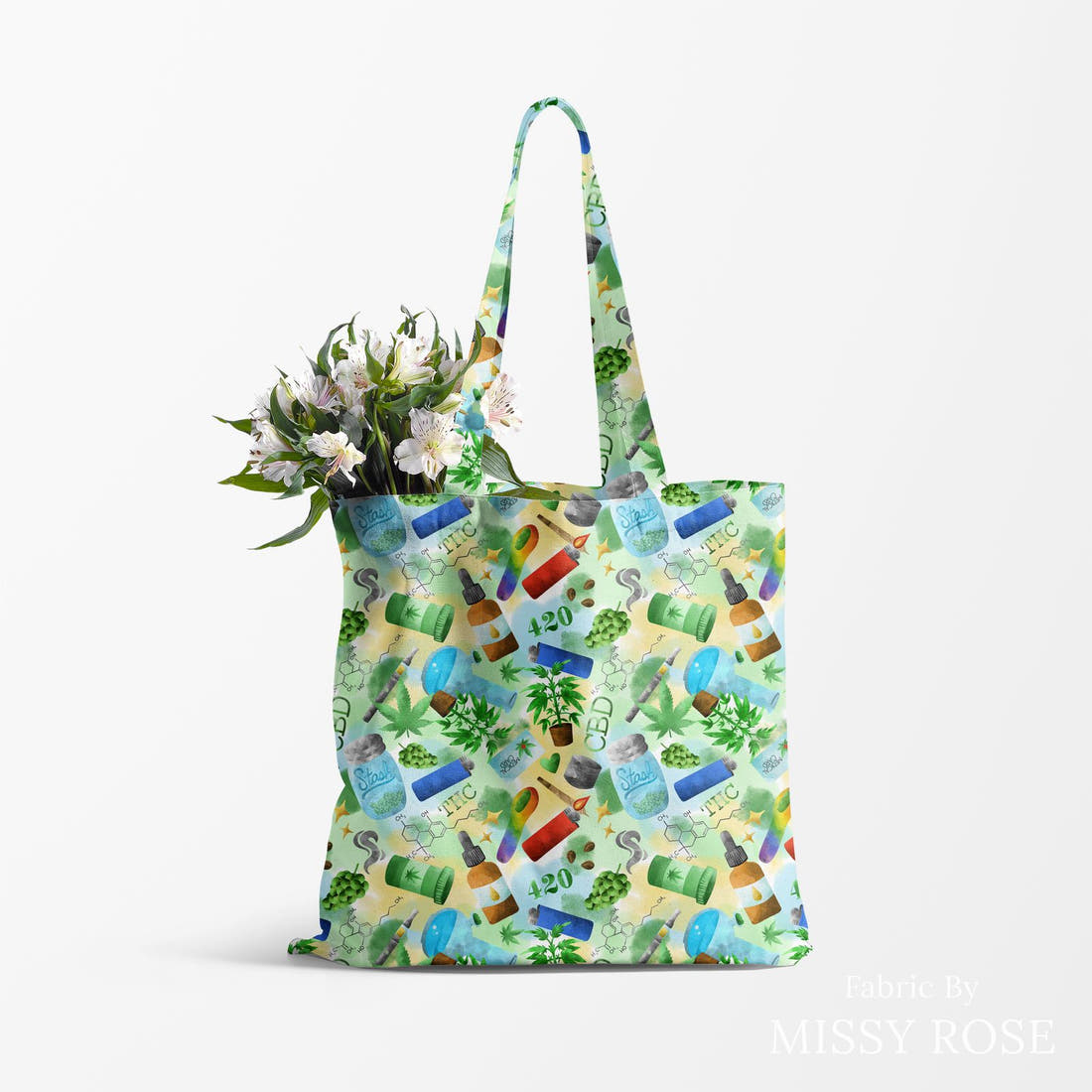 Profanity Fabric 298 made up as a tote bag - see how the print looks made up | Fabric by Missy Rose