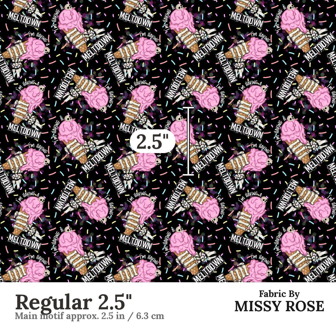 Profanity Fabric 299 Regular 2.5 inch print scale guide | Fabric by Missy Rose