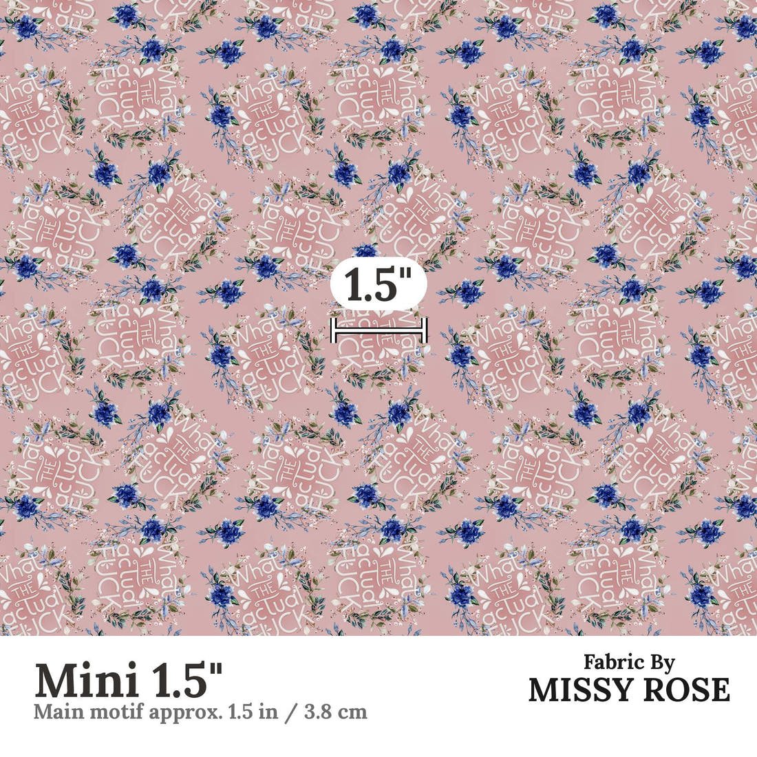 Profanity Fabric 03 Mini 1.5 inch print scale guide | Fabric by Missy Rose