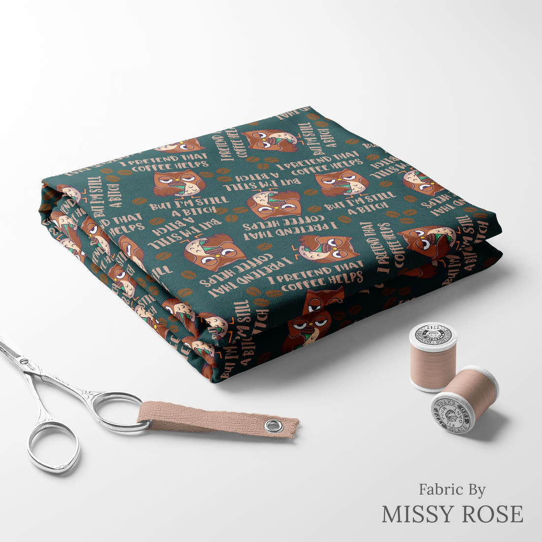 Profanity Fabric 30 folded fabric stack with matching thread - pre-order fabric Australia | Fabric by Missy Rose