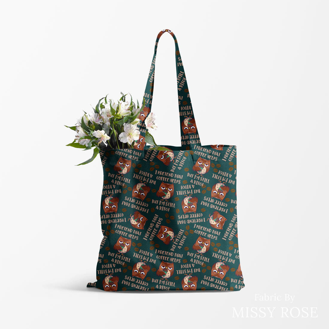 Profanity Fabric 30 made up as a tote bag - see how the print looks made up | Fabric by Missy Rose