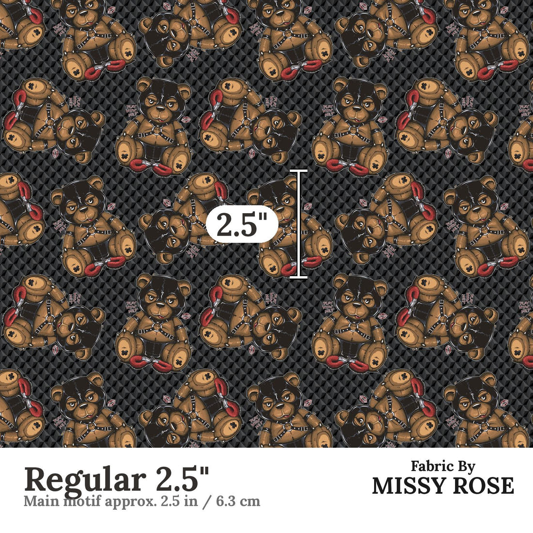 Profanity Fabric 300 Regular 2.5 inch print scale guide | Fabric by Missy Rose