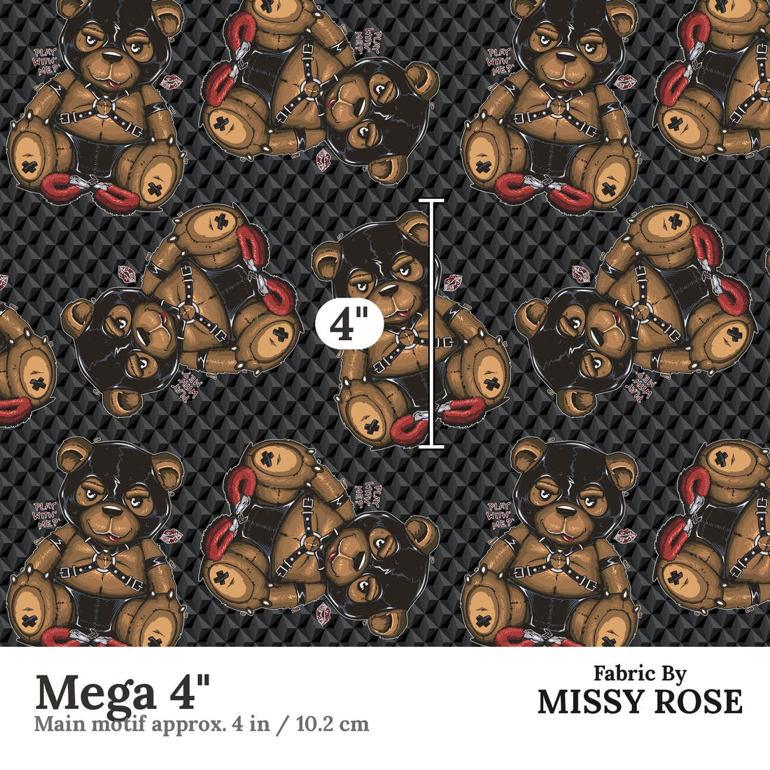 Profanity Fabric 300 Mega 4 inch print scale guide | Fabric by Missy Rose