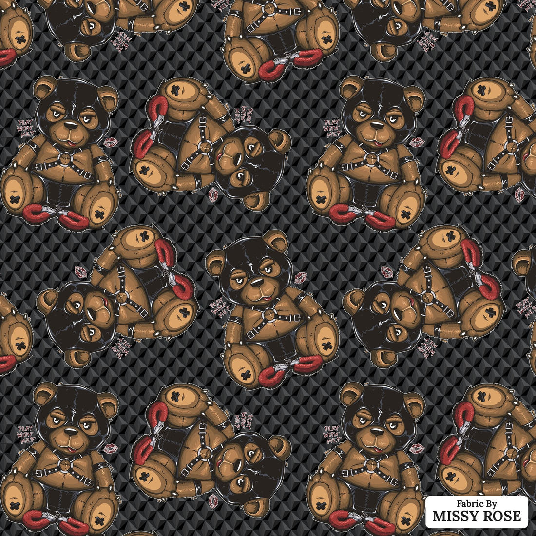 Profanity Fabric 300 - flat view of the print, zoom in for detail | Fabric by Missy Rose