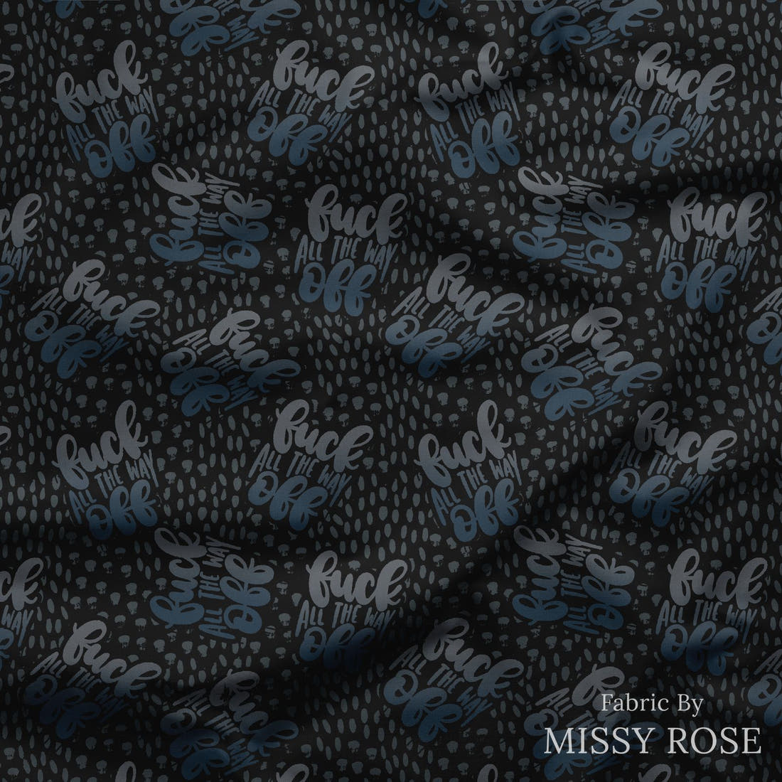 Profanity Fabric 301 draped fabric mockup - custom printed fabric by the metre | Fabric by Missy Rose