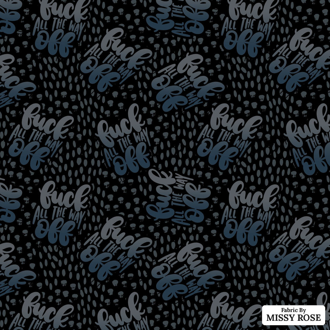 Profanity Fabric 301 - flat view of the print, zoom in for detail | Fabric by Missy Rose