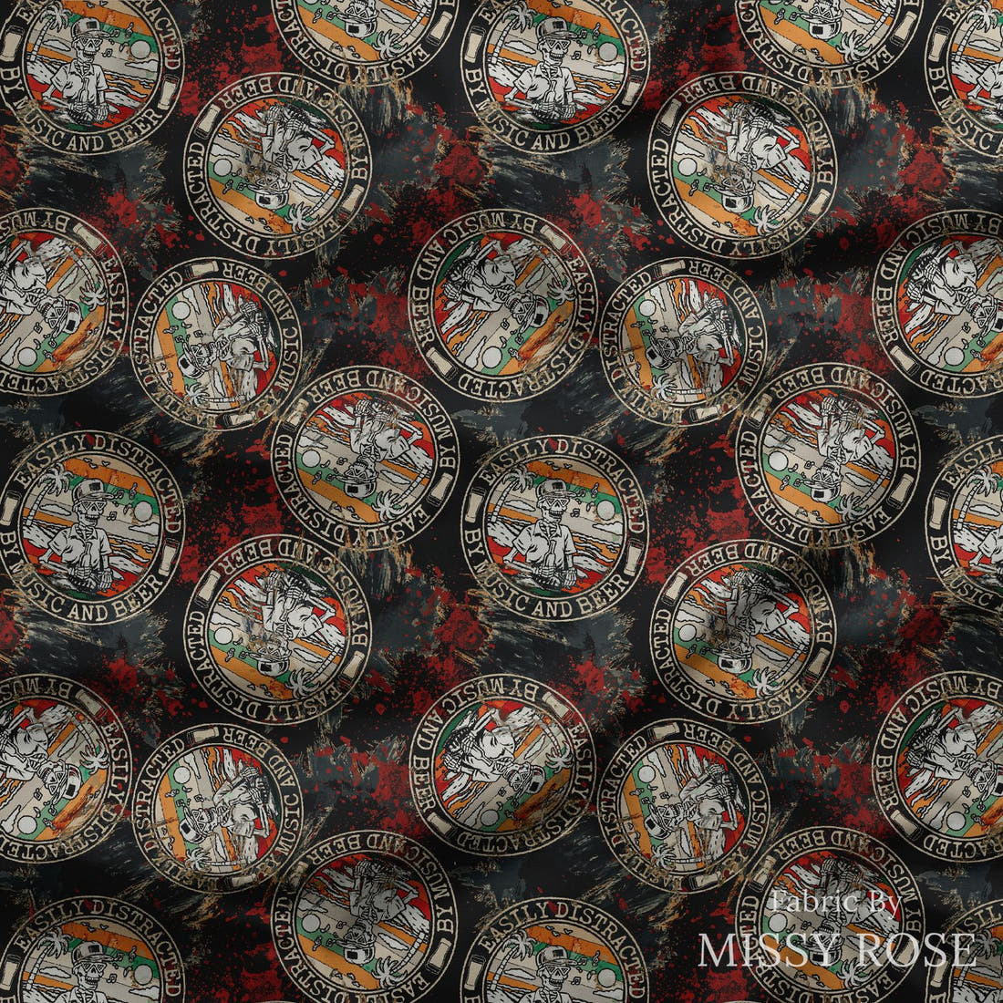 Profanity Fabric 302 draped fabric mockup - custom printed fabric by the metre | Fabric by Missy Rose