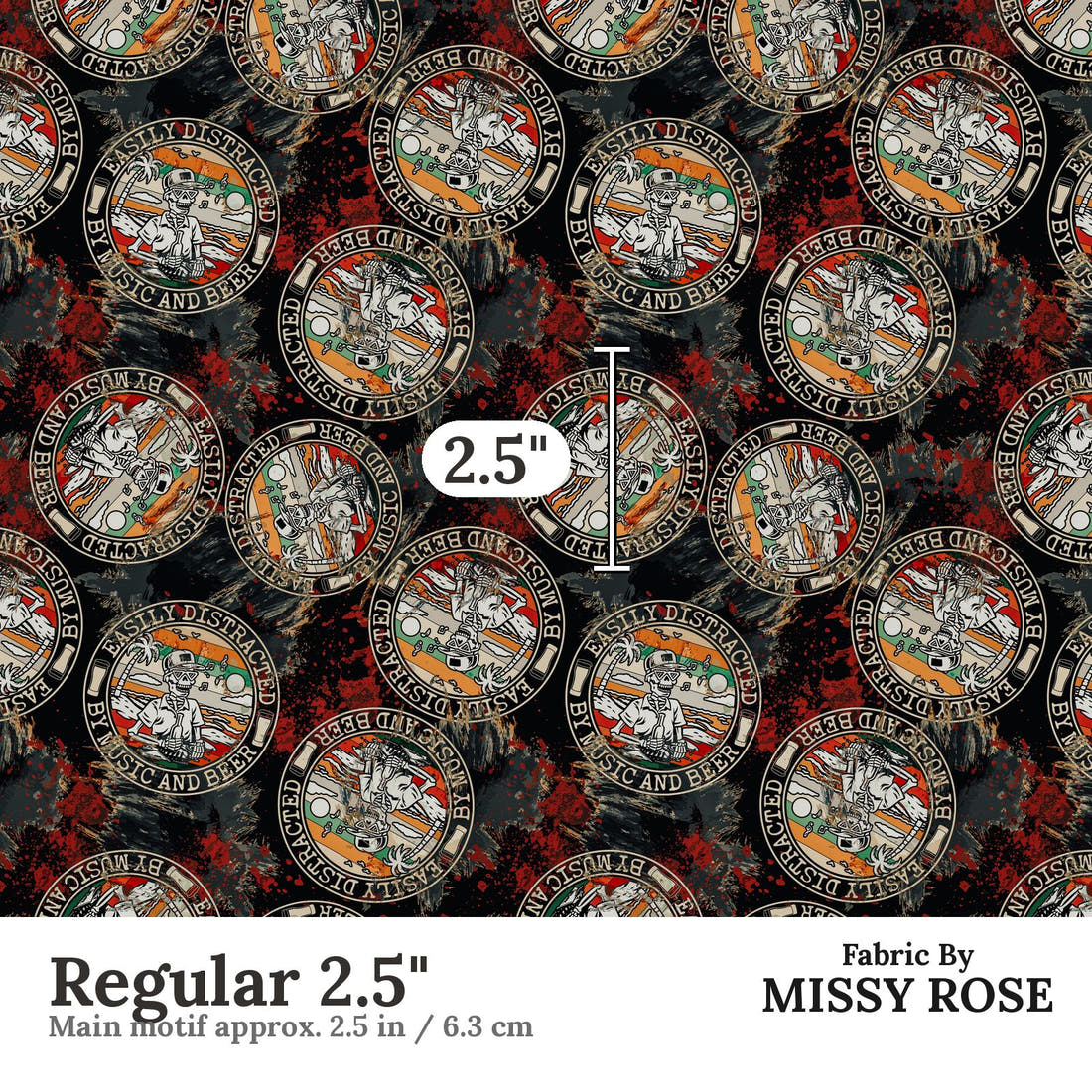 Profanity Fabric 302 Regular 2.5 inch print scale guide | Fabric by Missy Rose