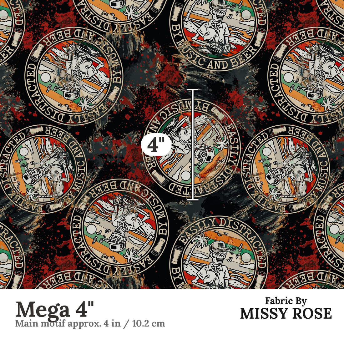 Profanity Fabric 302 Mega 4 inch print scale guide | Fabric by Missy Rose