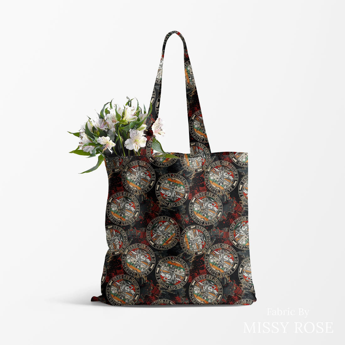 Profanity Fabric 302 made up as a tote bag - see how the print looks made up | Fabric by Missy Rose