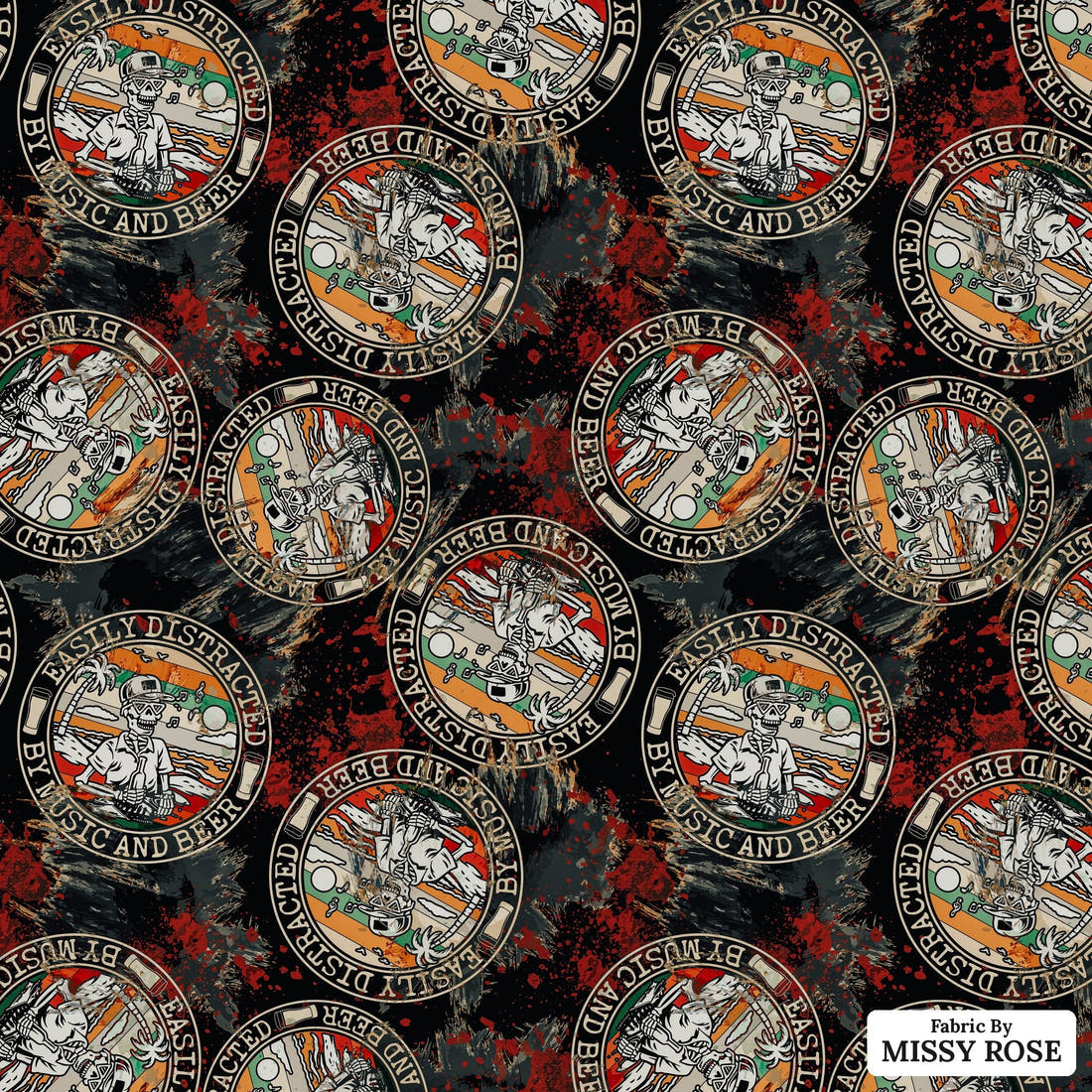 Profanity Fabric 302 - flat view of the print, zoom in for detail | Fabric by Missy Rose