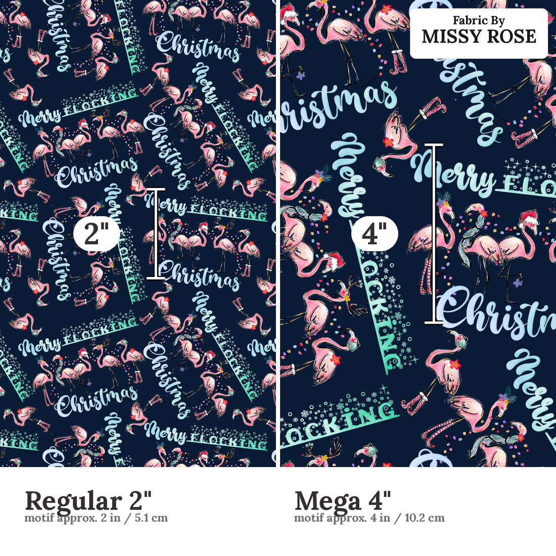 Profanity Fabric 305 Regular 2 inch vs Mega 4 inch print scale side by side | Fabric by Missy Rose