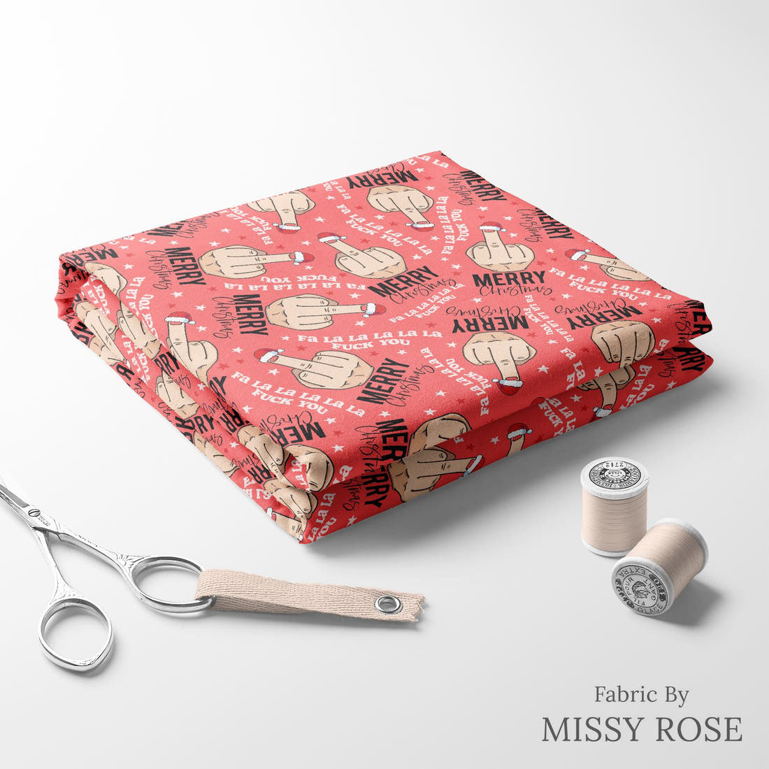 Profanity Fabric 306 folded fabric stack with matching thread - pre-order fabric Australia | Fabric by Missy Rose