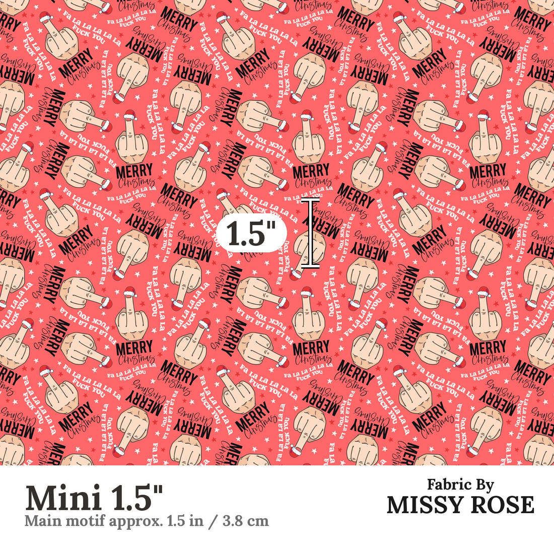 Profanity Fabric 306 Mini 1.5 inch print scale guide | Fabric by Missy Rose