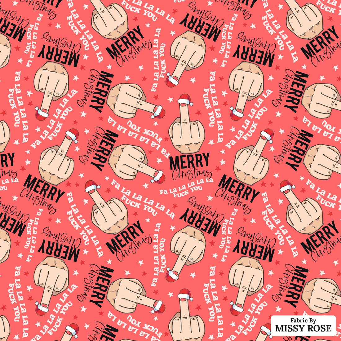 Profanity Fabric 306 - flat view of the print, zoom in for detail | Fabric by Missy Rose