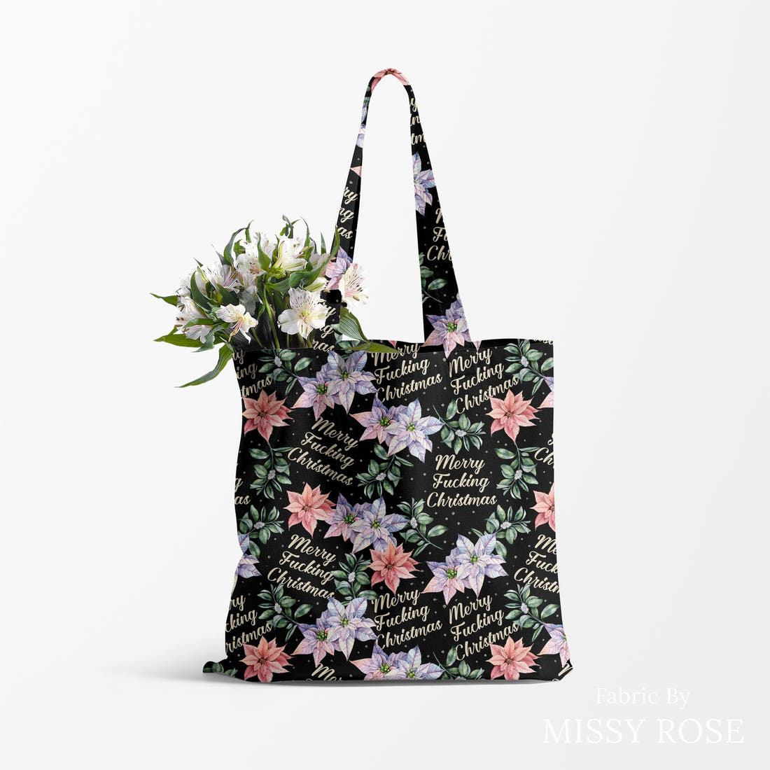 Profanity Fabric 307 made up as a tote bag - see how the print looks made up | Fabric by Missy Rose