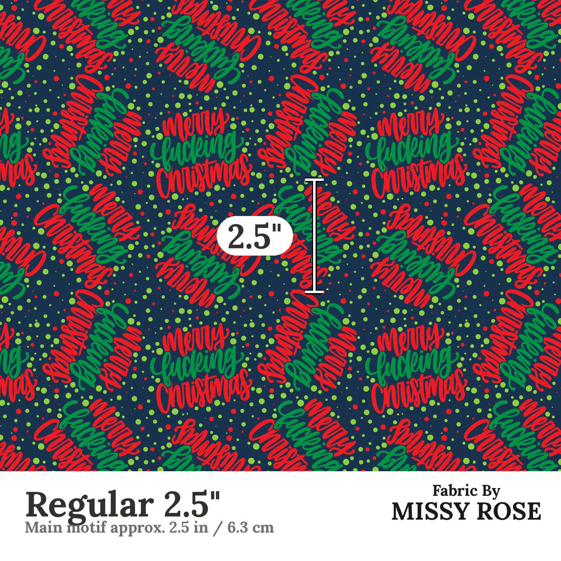 Profanity Fabric 308 Regular 2.5 inch print scale guide | Fabric by Missy Rose