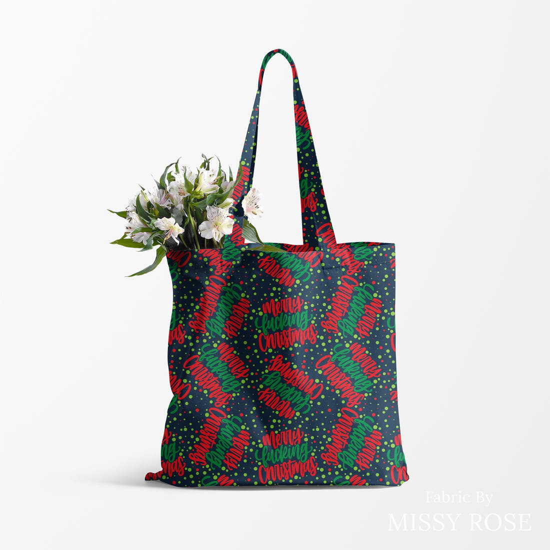 Profanity Fabric 308 made up as a tote bag - see how the print looks made up | Fabric by Missy Rose