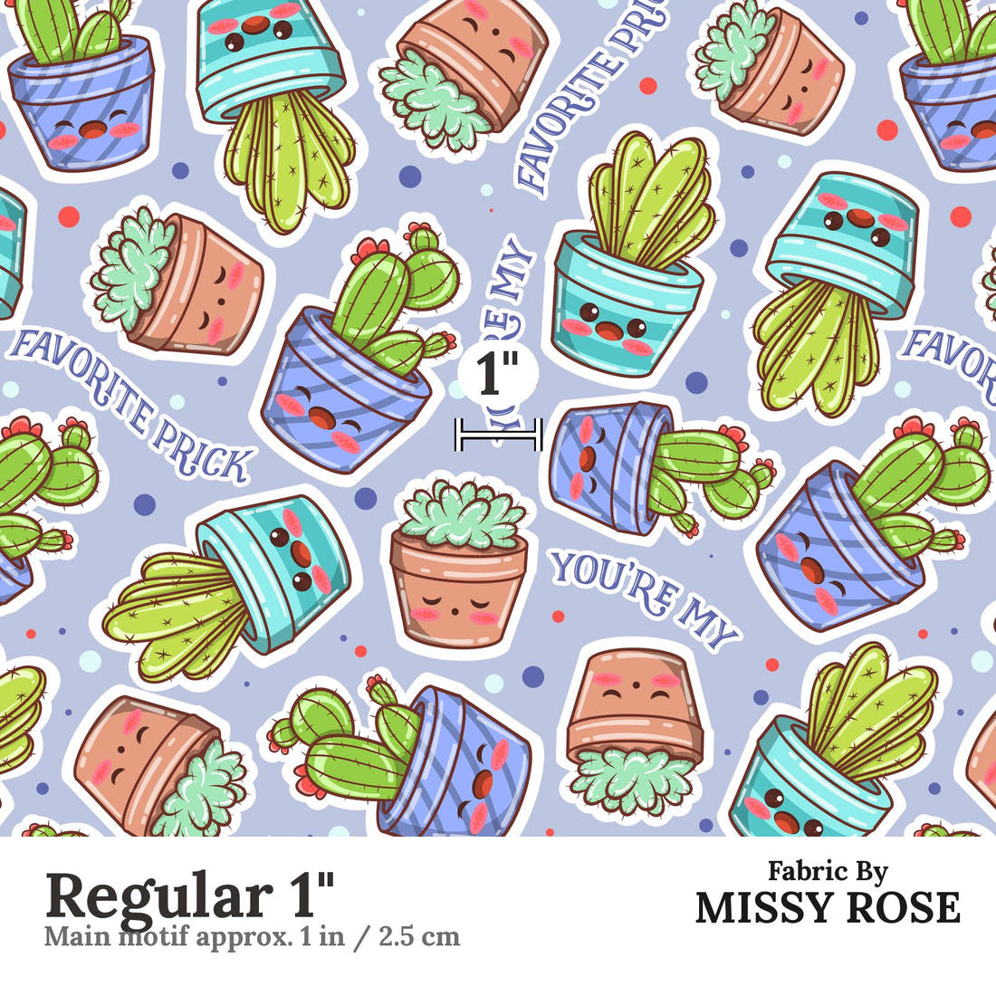 Profanity Fabric 309 Regular 1 inch print scale guide | Fabric by Missy Rose