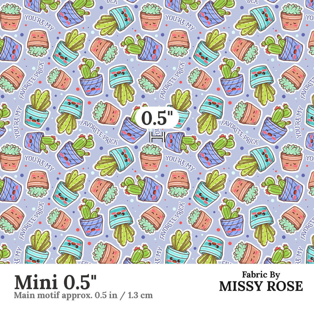 Profanity Fabric 309 Mini 0.5 inch print scale guide | Fabric by Missy Rose
