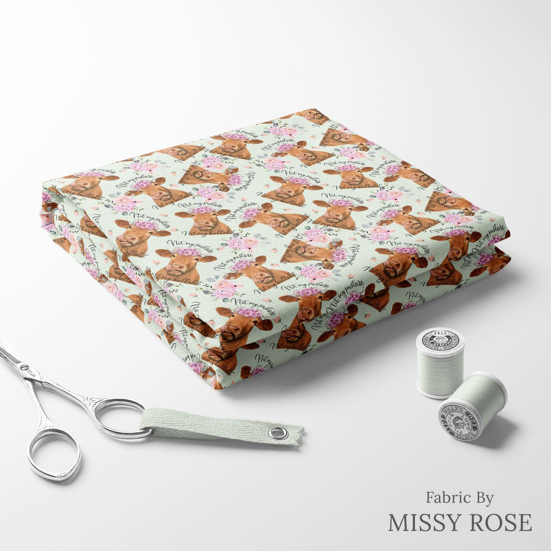 Profanity Fabric 31 folded fabric stack with matching thread - pre-order fabric Australia | Fabric by Missy Rose