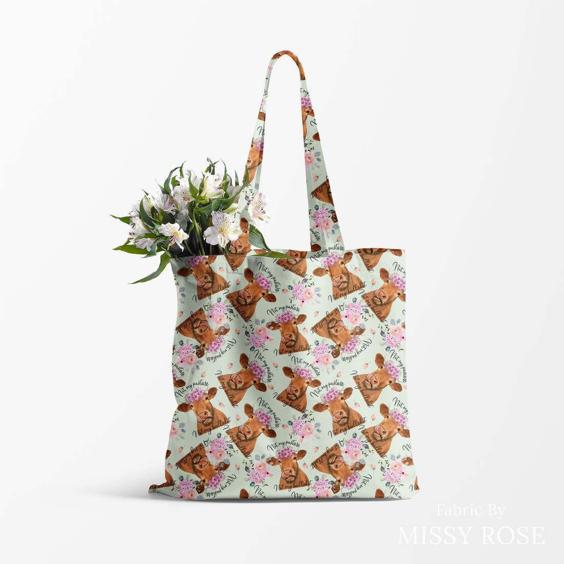 Profanity Fabric 31 made up as a tote bag - see how the print looks made up | Fabric by Missy Rose
