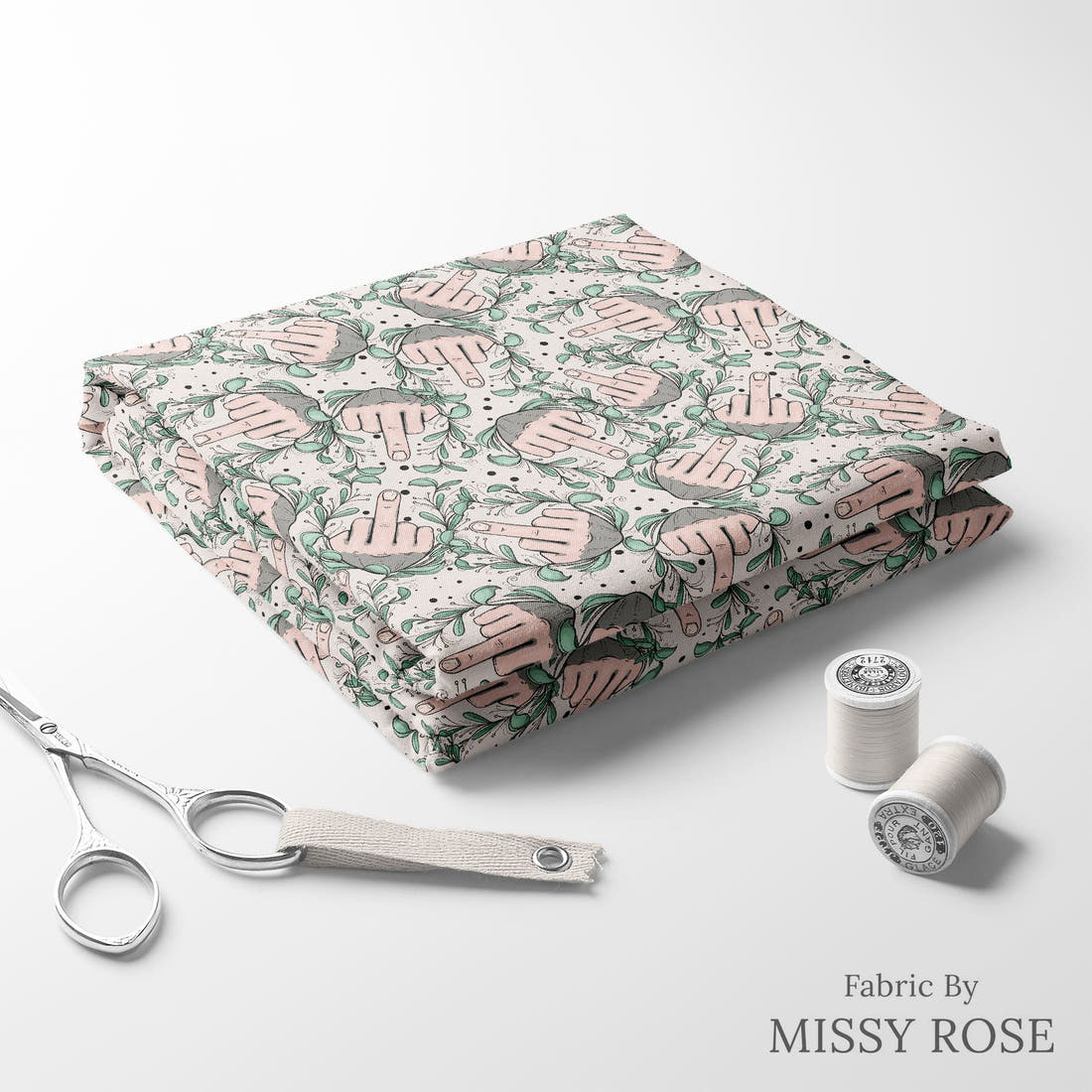 Profanity Fabric 310 folded fabric stack with matching thread - pre-order fabric Australia | Fabric by Missy Rose