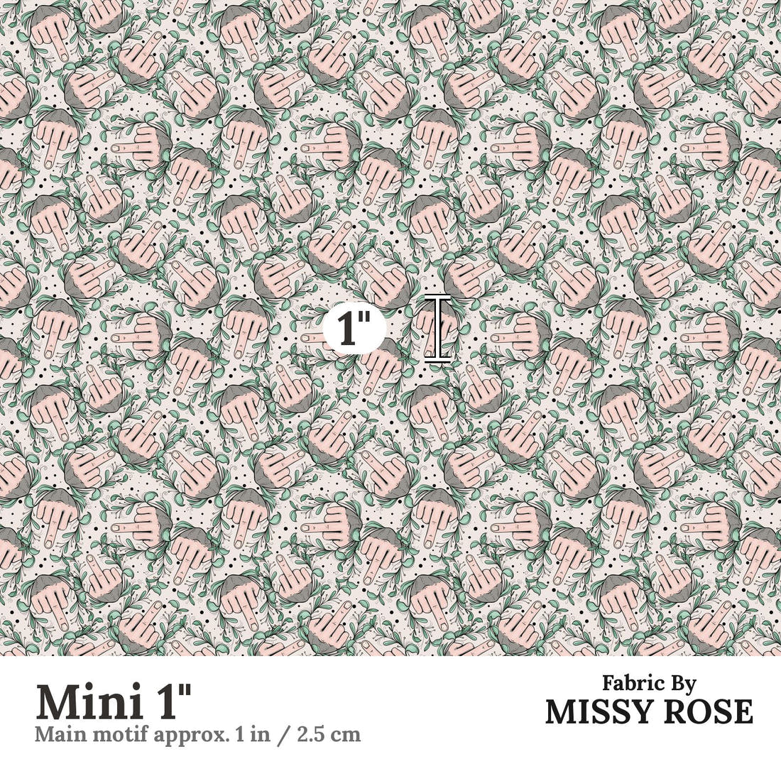 Profanity Fabric 310 Mini 1 inch print scale guide | Fabric by Missy Rose