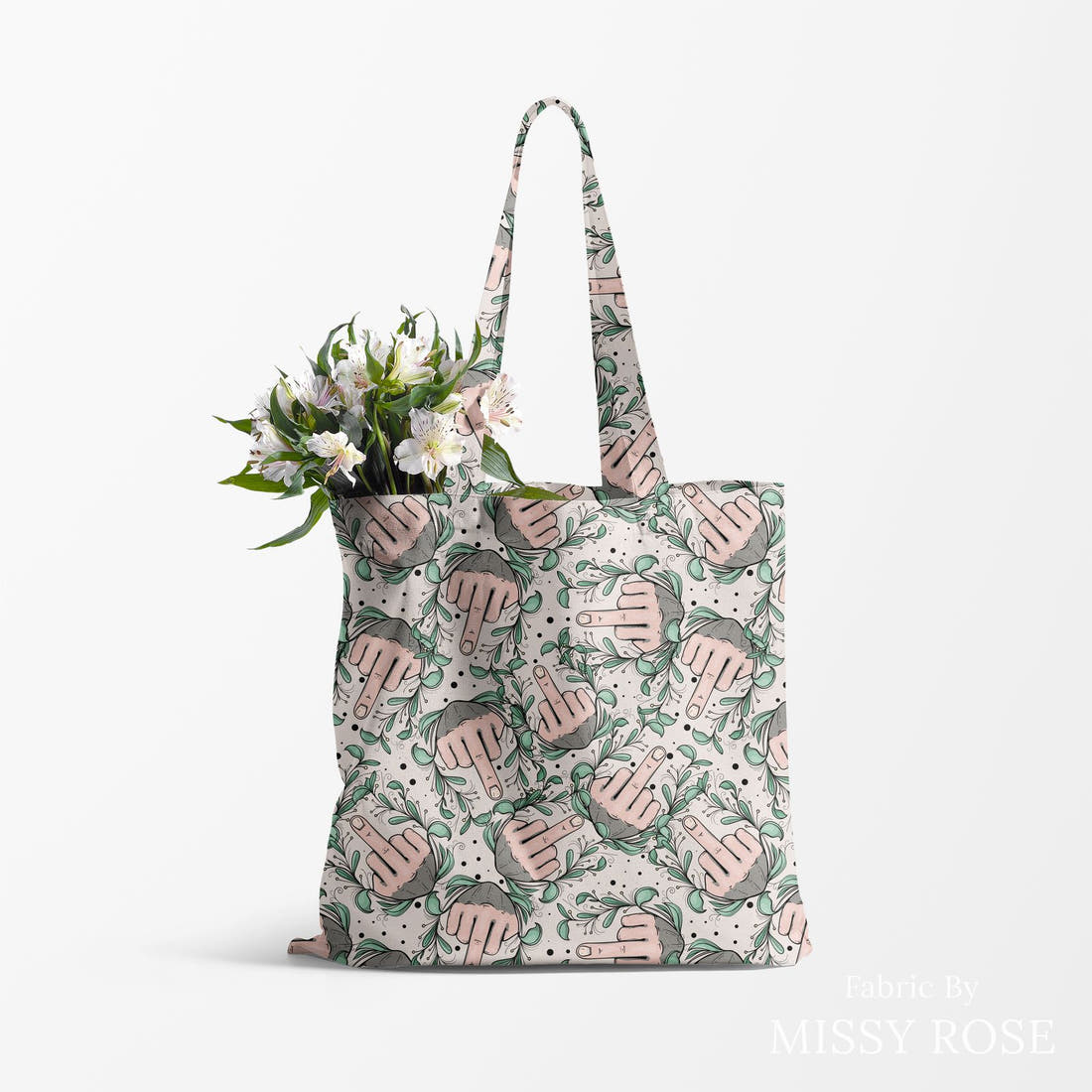 Profanity Fabric 310 made up as a tote bag - see how the print looks made up | Fabric by Missy Rose