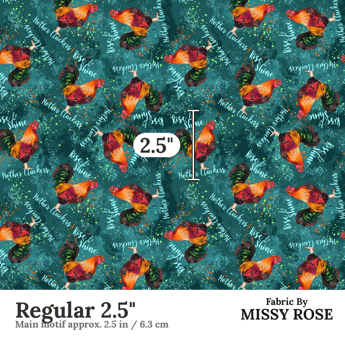 Profanity Fabric 312 Regular 2.5 inch print scale guide | Fabric by Missy Rose