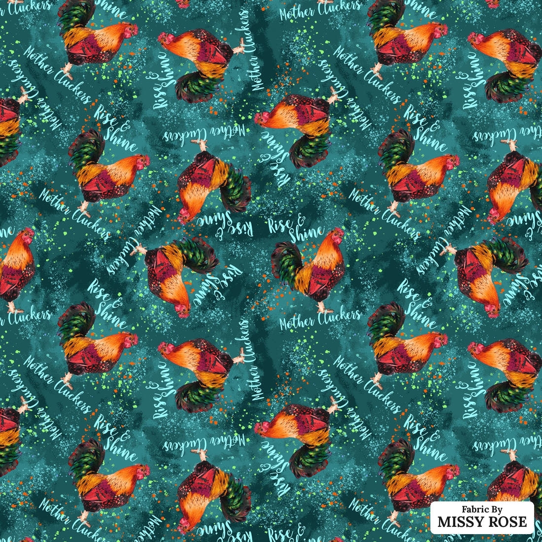 Profanity Fabric 312 - flat view of the print, zoom in for detail | Fabric by Missy Rose