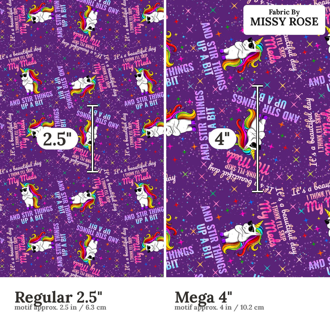 Profanity Fabric 315 Regular 2.5 inch vs Mega 4 inch print scale side by side | Fabric by Missy Rose