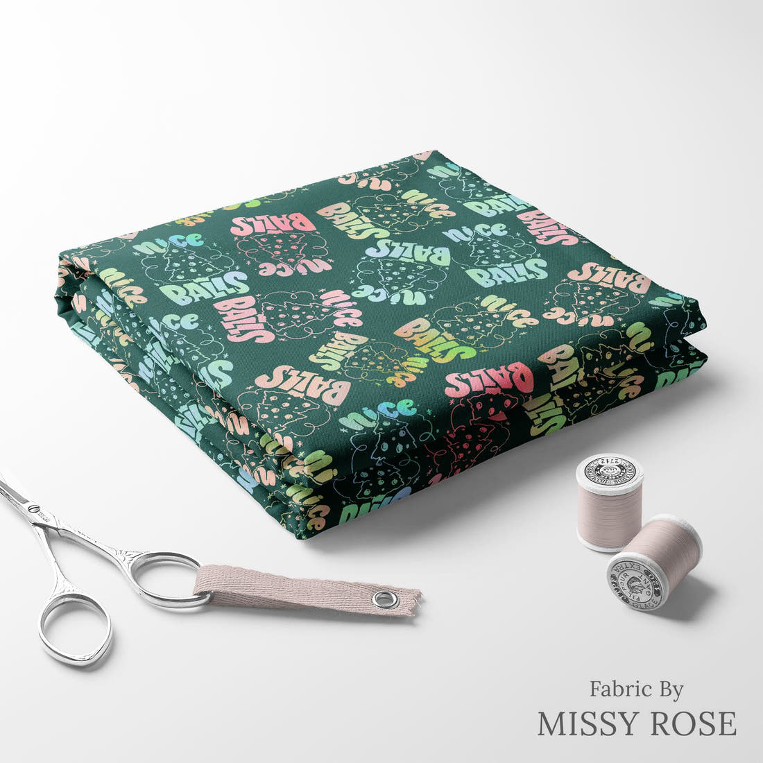 Profanity Fabric 319 folded fabric stack with matching thread - pre-order fabric Australia | Fabric by Missy Rose