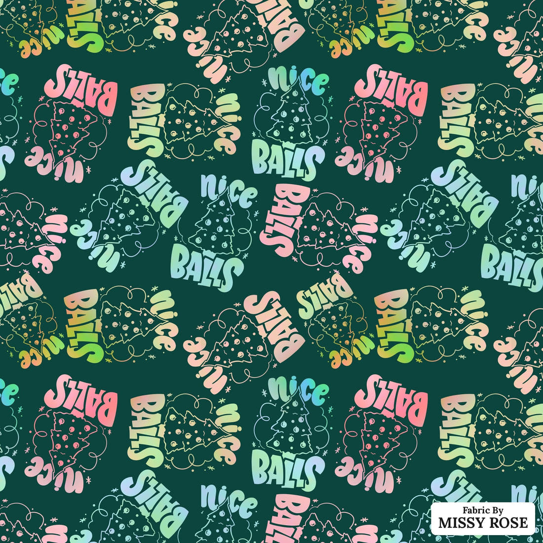 Profanity Fabric 319 - flat view of the print, zoom in for detail | Fabric by Missy Rose