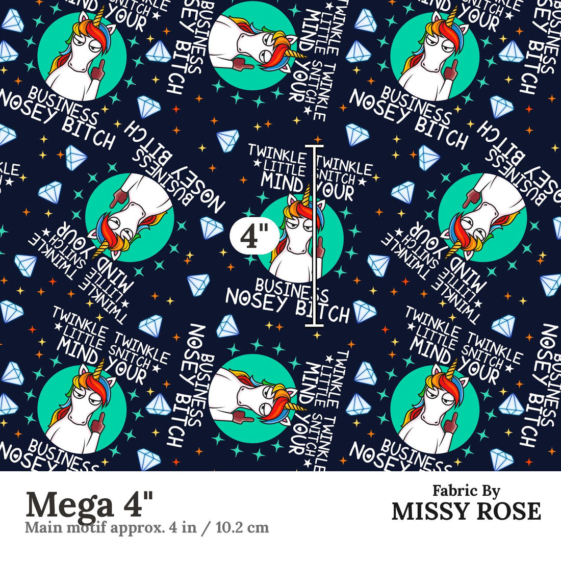 Profanity Fabric 320 Mega 4 inch print scale guide | Fabric by Missy Rose