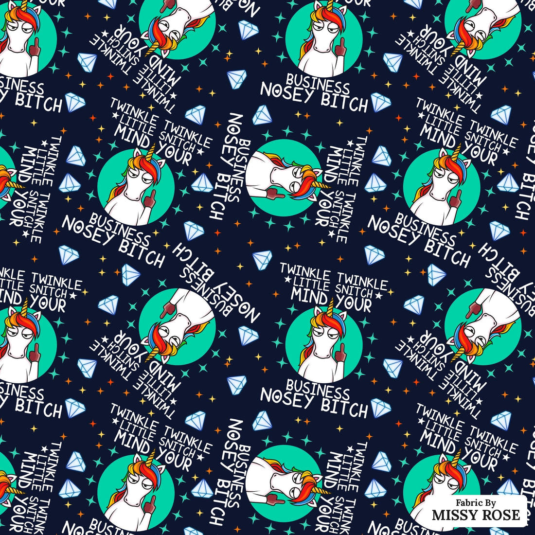 Profanity Fabric 320 - flat view of the print, zoom in for detail | Fabric by Missy Rose