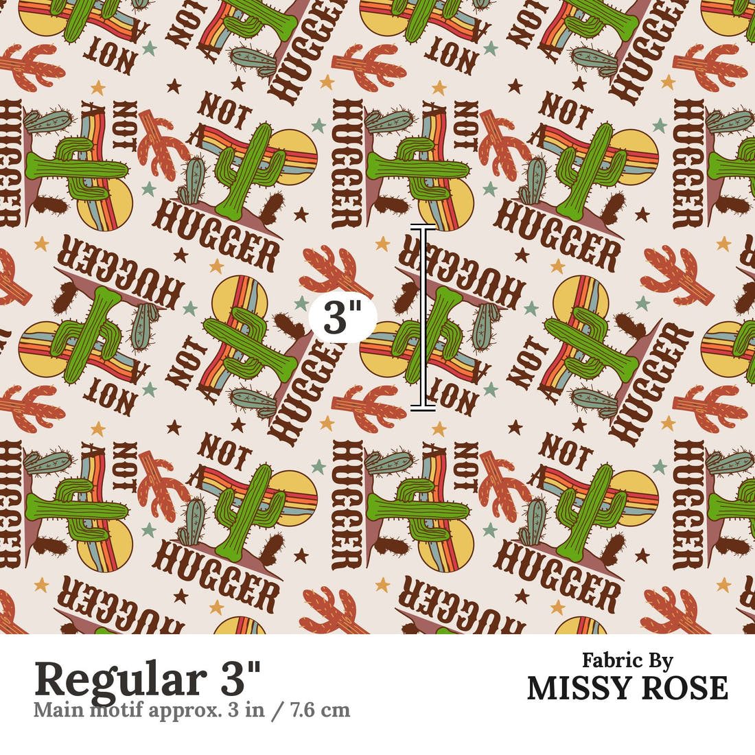 Profanity Fabric 321 Regular 3 inch print scale guide | Fabric by Missy Rose